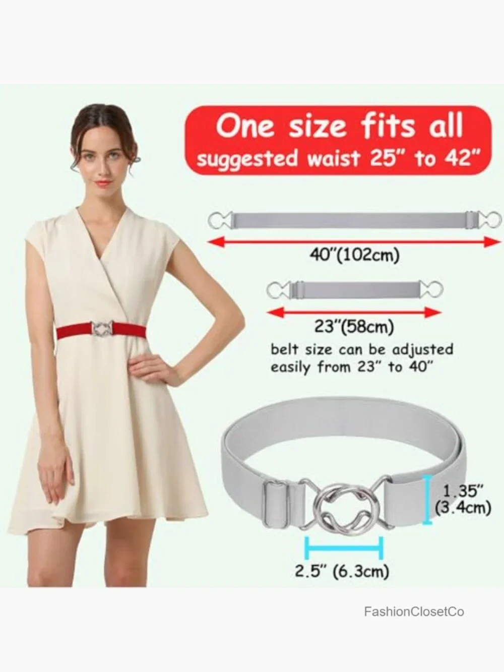 Stretch Belt Adjustable Web Belt Metal Buckle Dress Belt